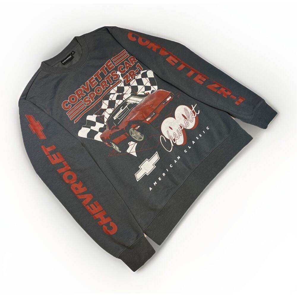 C4 Corvette ZR-1 American Classic Chemistry Charcoal Grey Crewneck Small